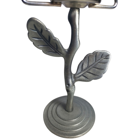 Tealight Candlestick Holder with Frosted Glass Shade - Leaf - Picture 3 of 7